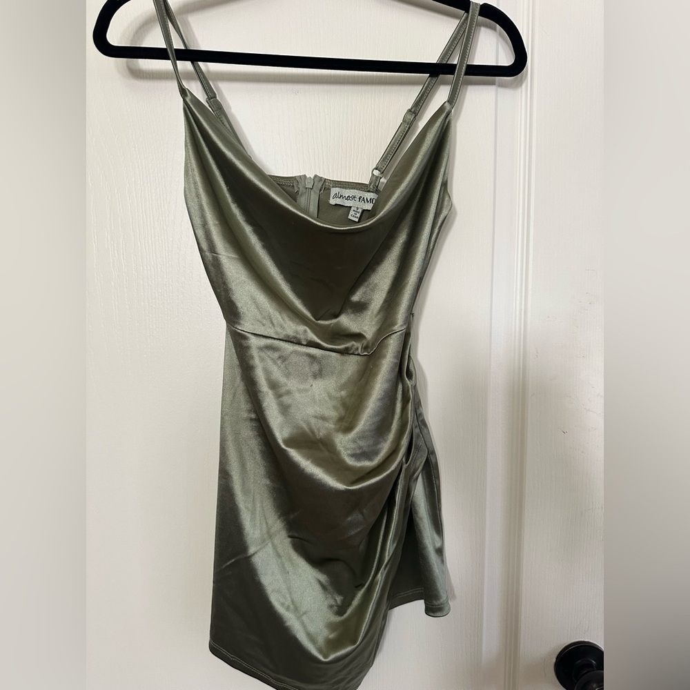 2/$30 Almost Famous Olive Satin Mini Skort Dress. Prom